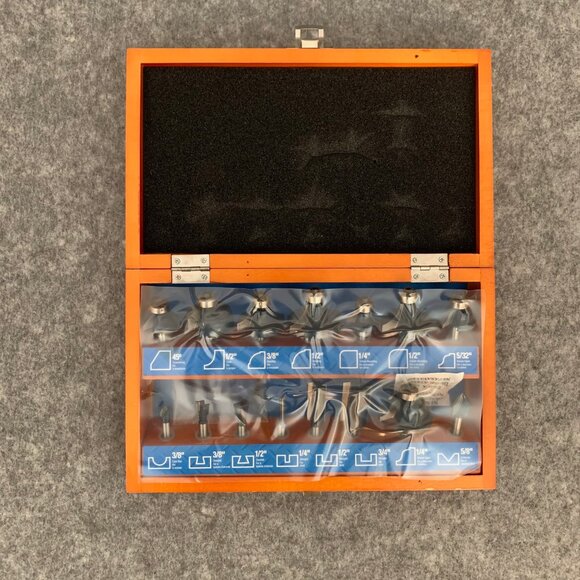 15pc Mastercraft Woodworking Router Bit Set with Storage Case - Picture 2 of 5